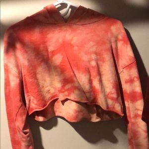 Pink tye dye cropped sweater
